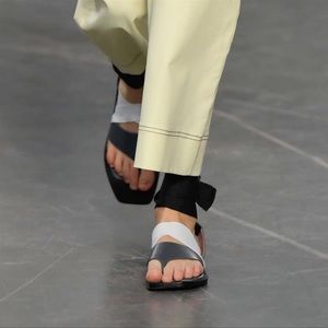 Max Mara Sportmax Alias leather strapy sandal